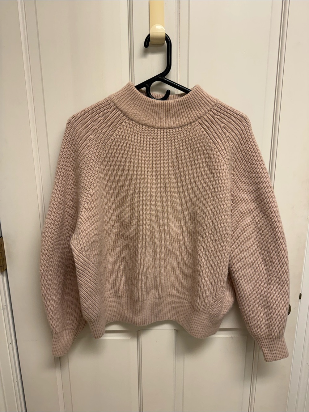 H&M Blush Pink Mock Neck Ribbed Sweater